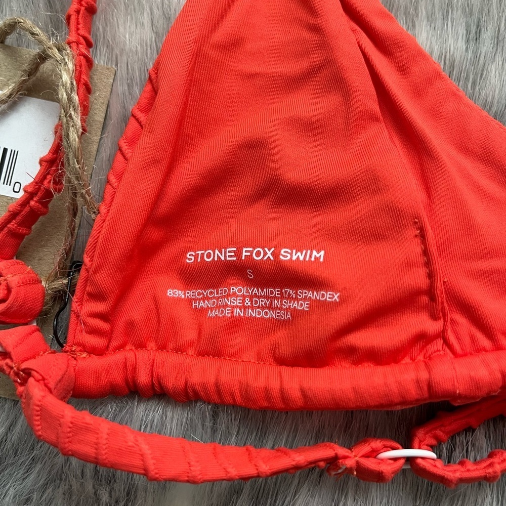 NWT Stone Fox swim Lina tri top Bikini Top in hibiscus weave sz small S - Picture 11 of 12